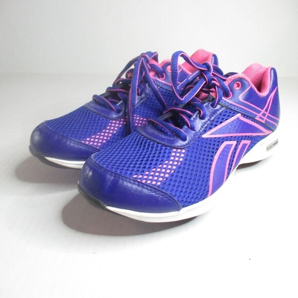 Reebok Womens Easytone Sneakers Shoes Purple 107342939 Walking Geometric Mesh 5M - Picture 3 of 7